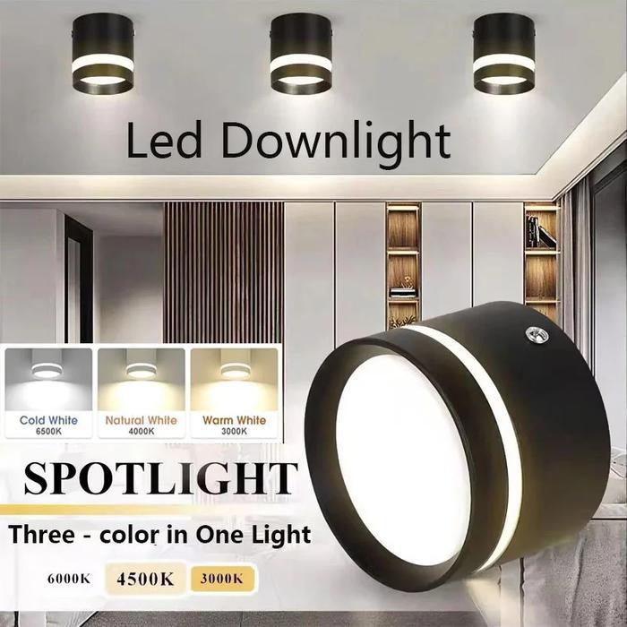 Canmeijia Lampu Downlight Plafon 3 Warna Downlight Outbow 5W 10W 15W Lampu Led Plafon Aluminium