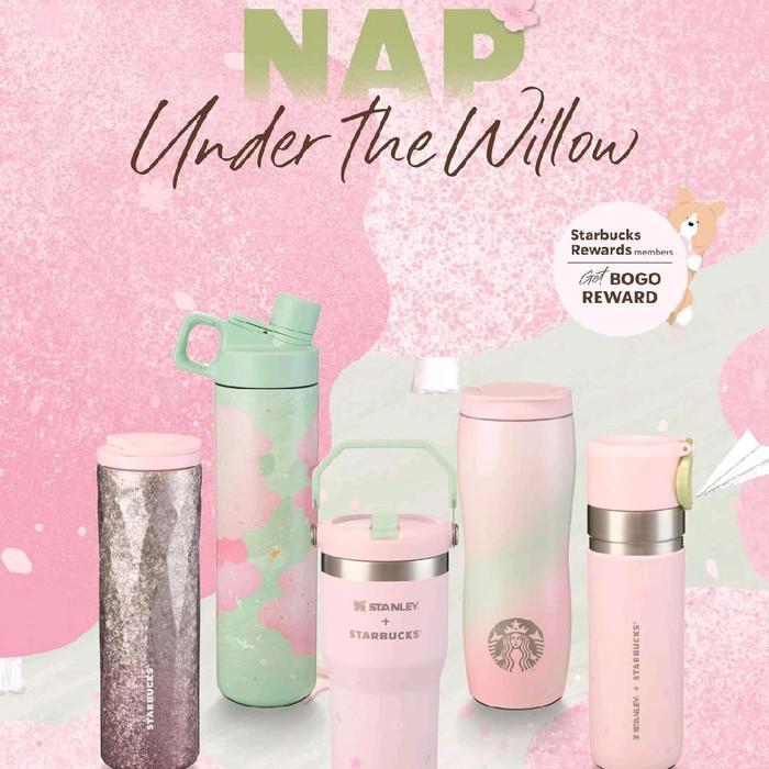 Official Spring Collection Blossom Breeze Tumbler, Starbucks x Stanley