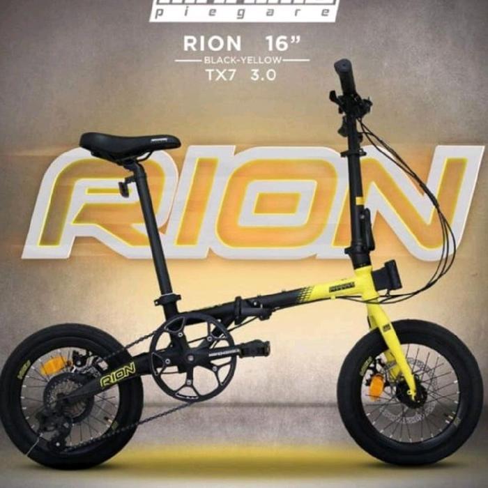 Rion Sepeda Lipat Maximo Piegare 16 inch TX7 3.0 - Hitam Kuning