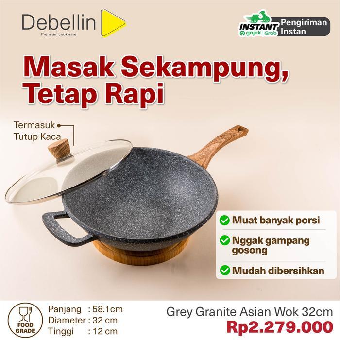 ` DEBELLIN Grey Granite Wok Pan 32 cm