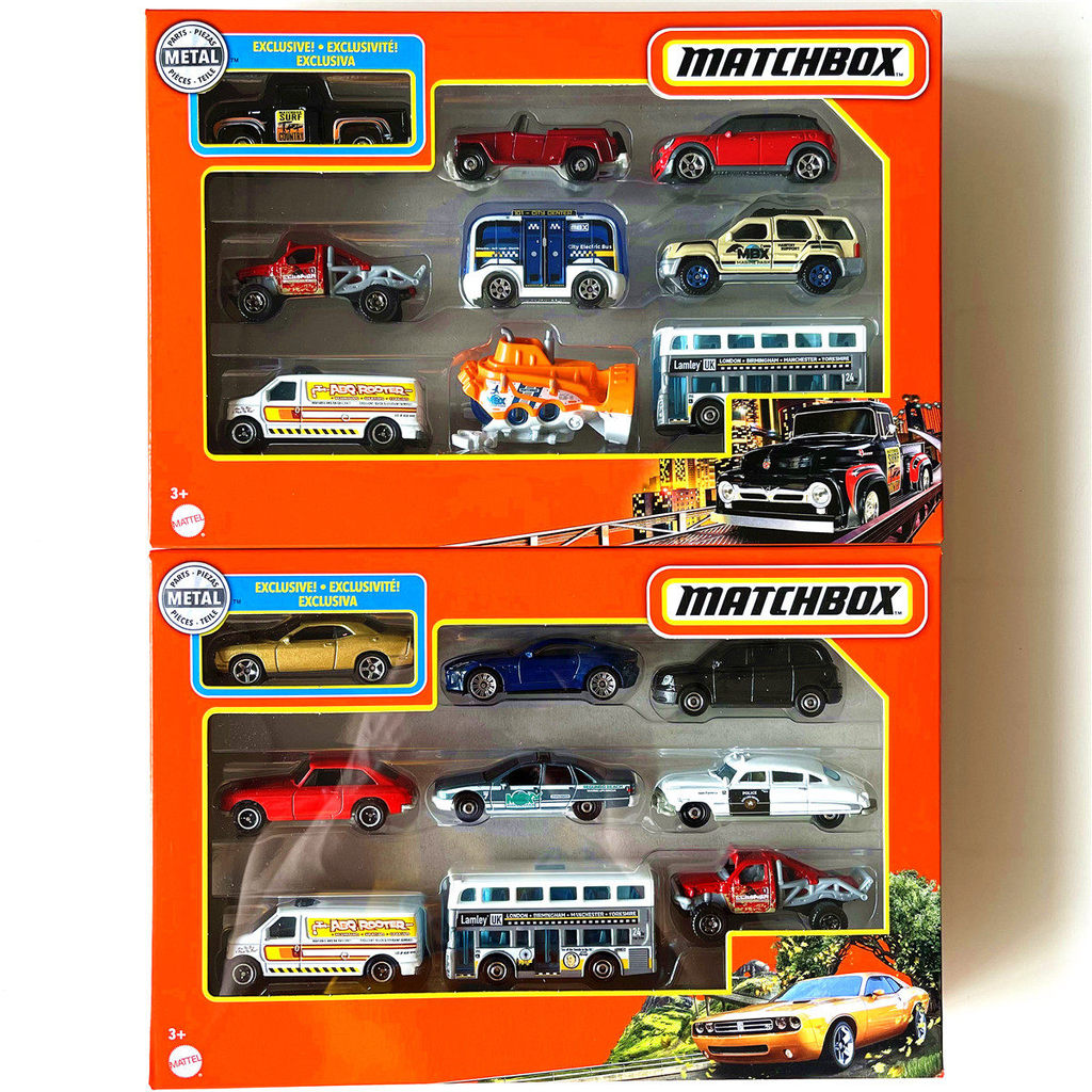 Matchbox 9 Pack Diecast Metal Toy Vehicle Set 2026 New Model X7111 With Jeep Hummer Mini Collectible