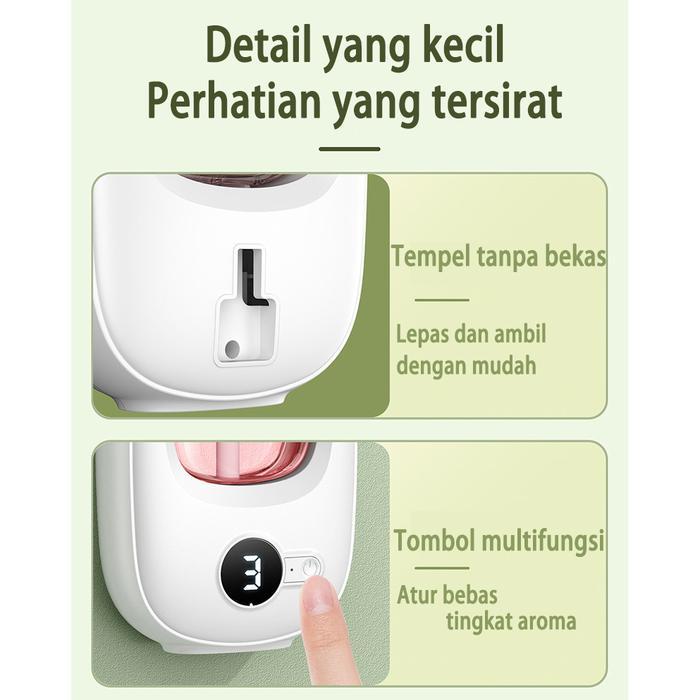 Diffuser Aromaterapi Smart - Humidifier & Pewangi Ruangan Otomatis dengan LED, 5 Mode Semprotan