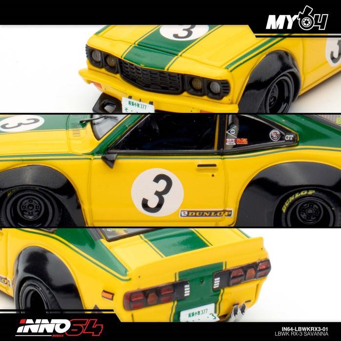 DISKON IN64-LBWKRX3-01 Inno64 LBWK Mazda RX3 Savana #3 - IN64-R35NSE-STGR Inno64 GTR R35 Nismo