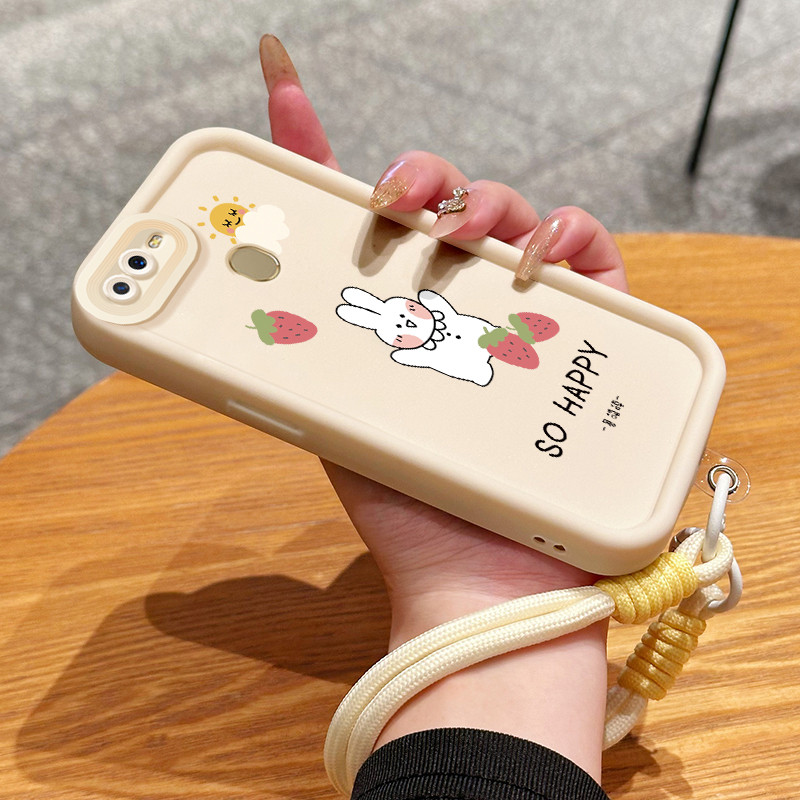 Casing Hp untuk OPPO A7 A5s A12 A12s A11K Case Casing HP Softcase Ponsel Soft Shell dengan Tali Sili