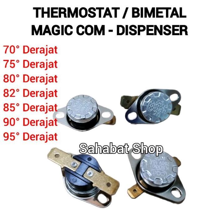 THERMOSTAT BIMETAL UNTUK MAGIC COM / DISPENSER MULTI SEMUA MERK LENGKAP 70 75 80 82 85 90 95 DERAJAT