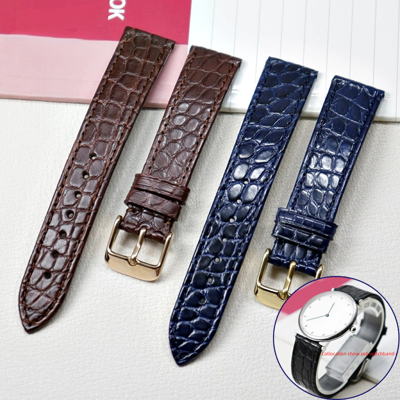 Thin crocodile Genuine leather strap For Longines L4 L2 Seiko Omega Cartier Tank Santos 13 14 16 18