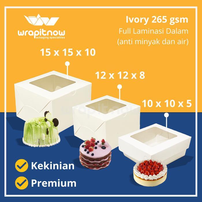 (20 Pcs) Dus Ivory 12x12x8 / Dus mini cake dus korean cake dus kue dus roti dus chiffon ivory