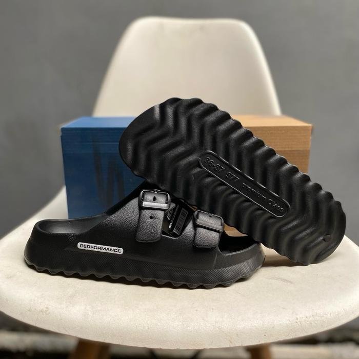 sandal slop skechers hitam sendal pria wanita slip-on skechers