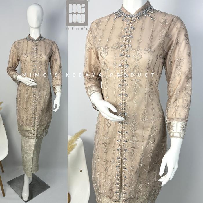sar Mimos Kebaya/ Kebaya Tunik Payet setelan songket / Kebaya kondangan modern bahan tille sapto