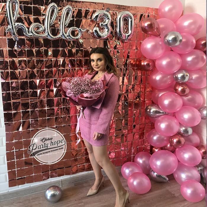 Tirai kotak / tirai Rumbai Foil Kotak / Backdrop Foil Curtain / Tirai Foil Square