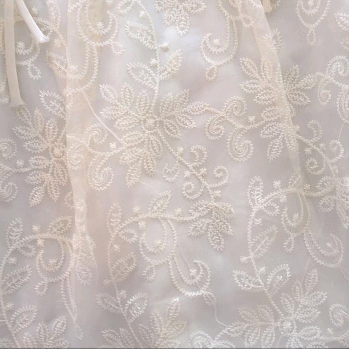 (5-9th) Dress brukat putih anak import gaun pesta lengan pendek brokat lace cheongsham shanghai
