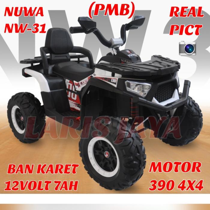 MOTOR ATV ANAK PAKAI AKI MOBIL AKI NUWA NW-31 MAINAN ANAK ATV AKI 12V - Putih