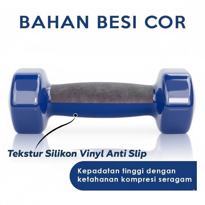 Cod Barbel / Dumbell Mini Kecil 1Kg 2Kg 3Kg Anti Slip Dumble Barbel Mini Heksagonal Anti Slip Warna