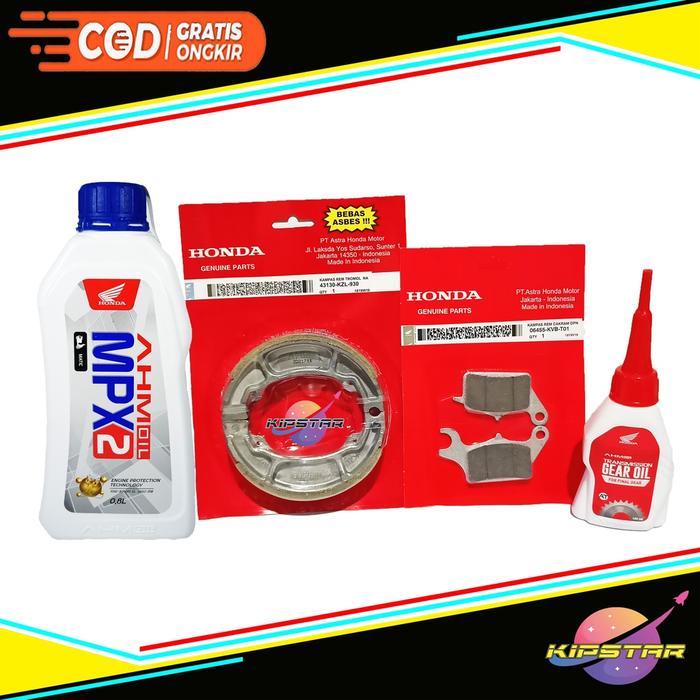 PAKET KAMPAS REM DEPAN BELAKANG OLI MPX2 OLI GARDAN HONDA BEAT VARIO SCOOPY SPACY VARIO 125 / KAMPAS