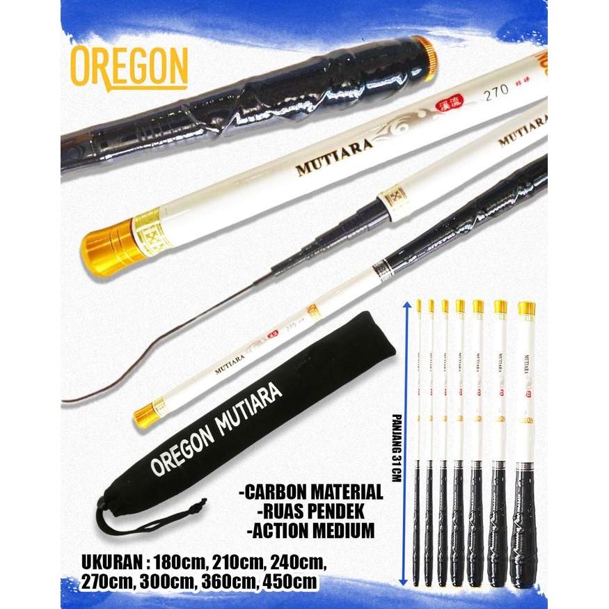 Pancing Tegek Oregon Mutiara Ruas Pendek Carbon Joran