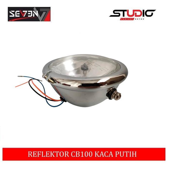 Reflektor Headlamp 5,75 Inch Crom Kaca Putih Hitam Kaca Putih Lampu Pesek Cb 100 Lampu Jute Cb-100