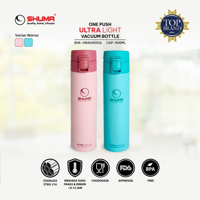 Termos Shuma Stainless Steel 316 Ultra Light One Push 400ml