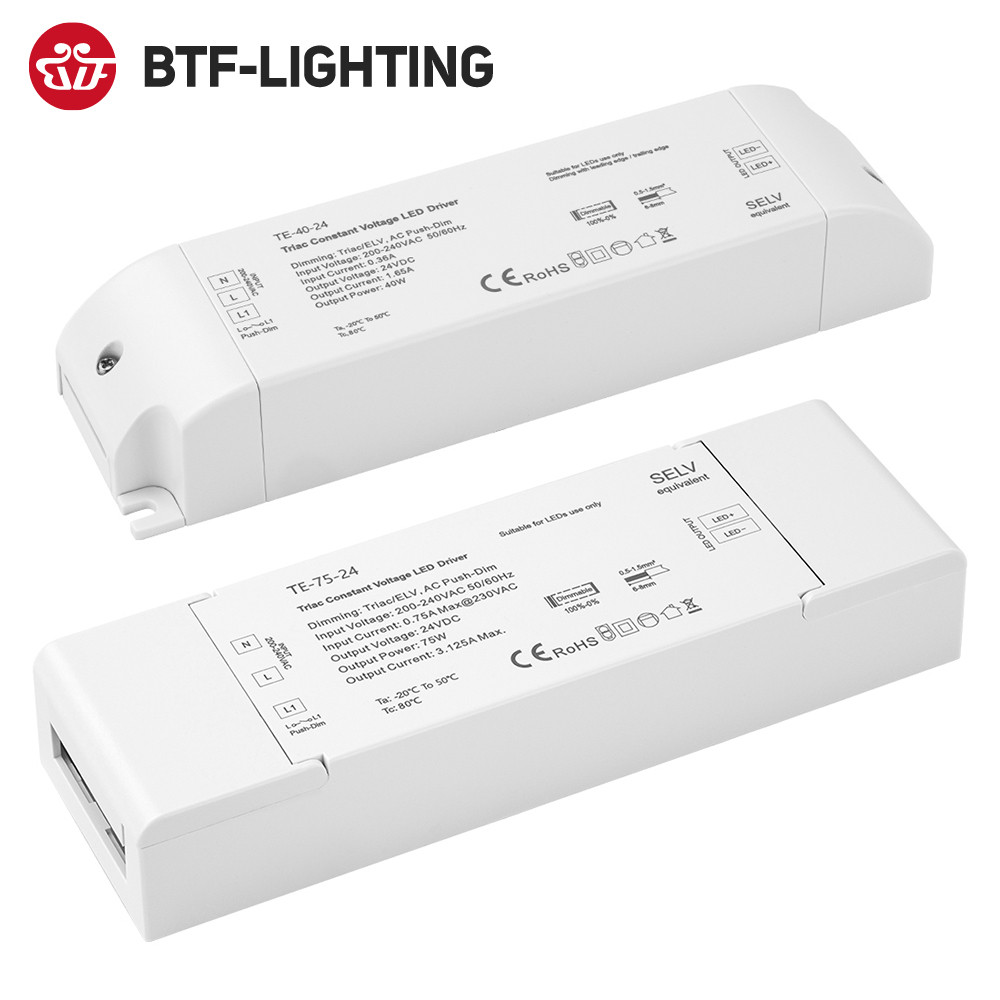 Triac LED Driver Constant Voltage Dimmer AC200V AC240V to DC24V 40W 75W Transformer Adapter FCOB