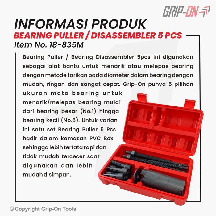 GRIP-ON BEARING PULLER DISASSEMBLER/ TREKER CABUT BEARING 5PCS BOX PVC