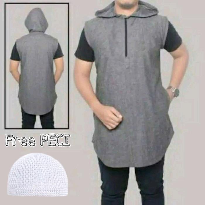 Jaket Sweater Hoodie Rompi Sholat Shalat Pria Polos Premium Terlaris