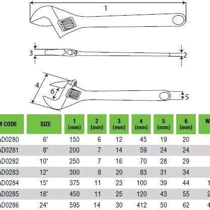 Tekiro Kunci Inggris 6 8 10 12 Inch / Adjustable Wrench 6" 8" 10" 12" Pasti Ori