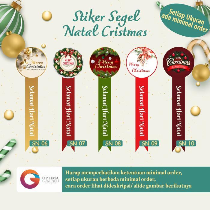 STIKER SEGEL NATAL STIKE KUE CHRISTMAS STIKER JAR BOX LABEL MAKANAN HAMPERS