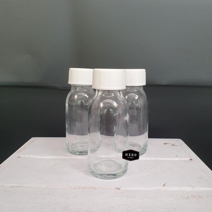 Botol Kaca Simple 60ml / Botol Shot 60ml / Botol Kaca Bening / Botol Kemasan Kaca / Botol Kopi /