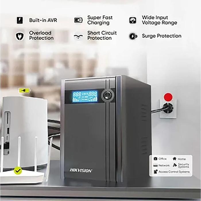 HIKVISION DS-UPS2000 2000VA 1200W POWER SUPPLY UPS FOR PC / CCTV