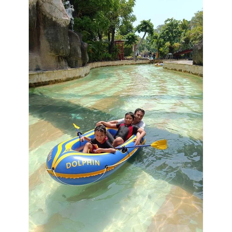 Perahu Karet Besar Pelampung 3 Orang Anak Dewasa Arung Jeram Dayung