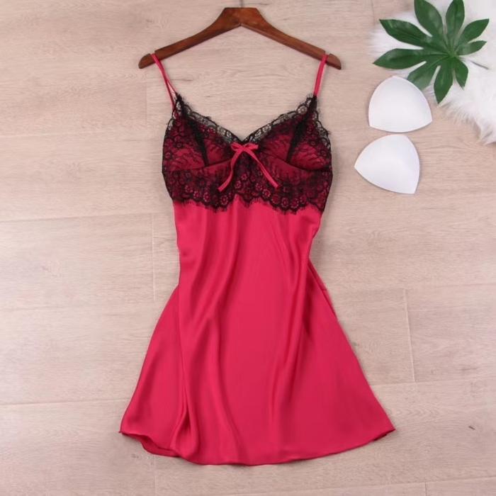 Daster Dress Lingerie Silk Satin 838 High Quality Cantik Brukat Polos