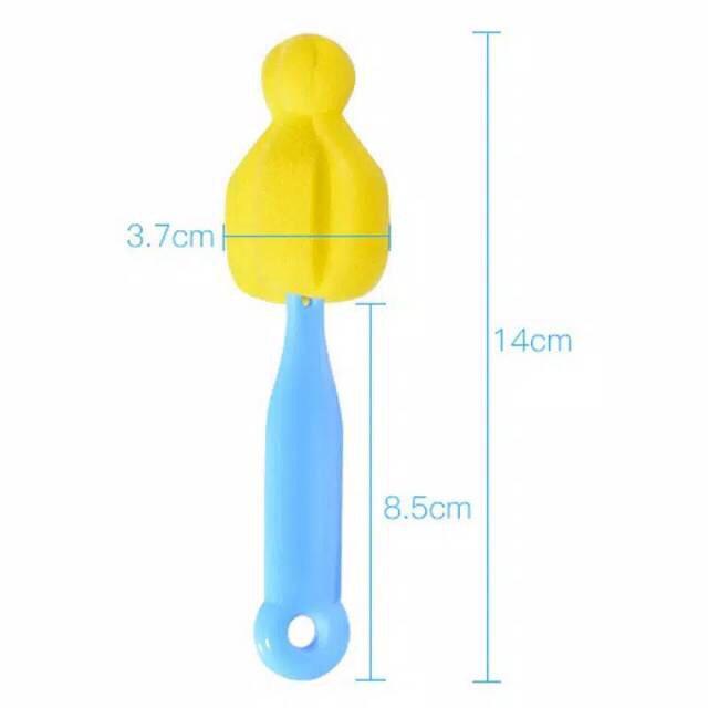 Sikat Dot Busa Sponge Sikat Empeng Botol Susu Bayi Panjang Baby Sponge
