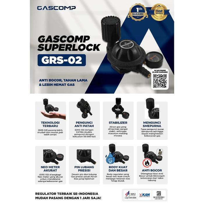 GASCOMP Regulator Meter Superlock Putar (GRS-02) Regulator Gas Superlock Regulator Gas Aman