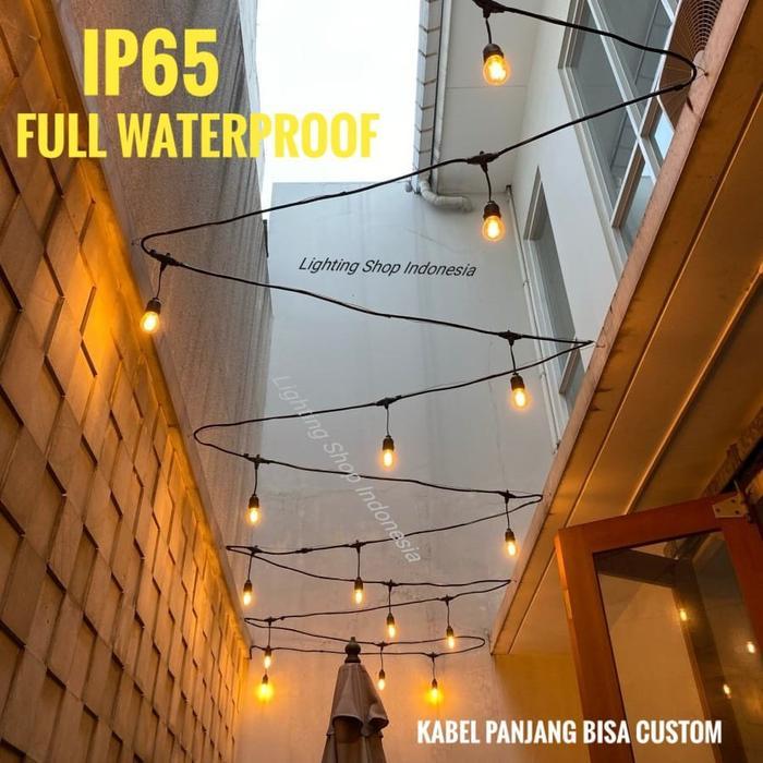 Ready Kabel Lampu Gantung 1Custom 15M 15Fiting 11M-19M Outdoor Waterproof