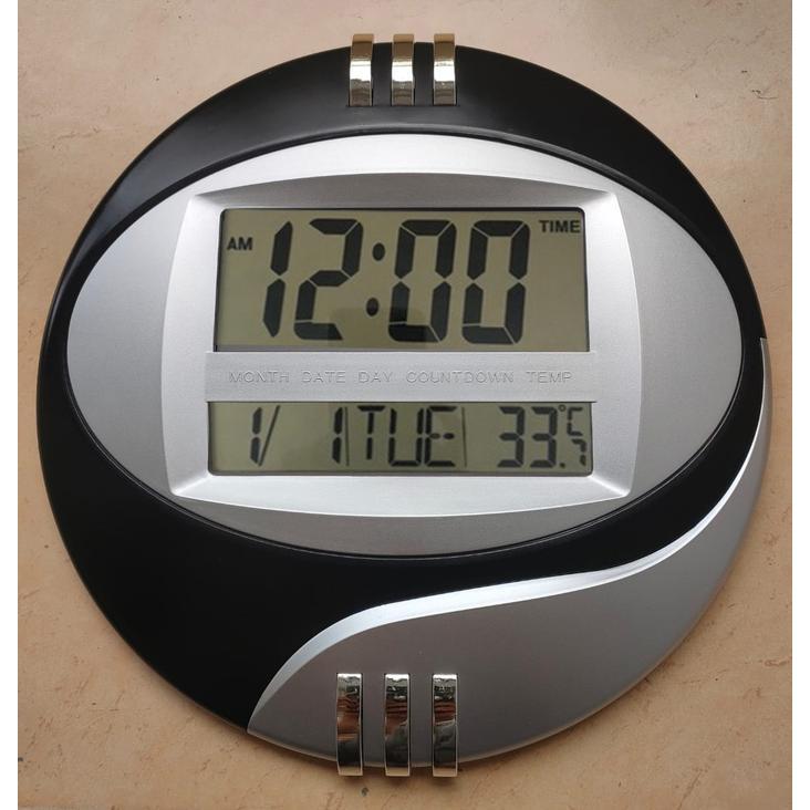 JAM DINDING DIGITAL ESA 3806 T - JAM DIGITAL BULAT - FITUR LENGKAP