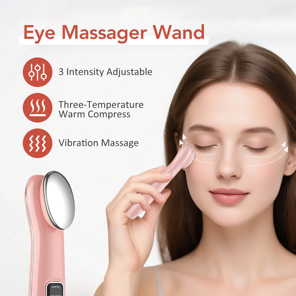 Portable Rechargeable Eye Massager Wand Hot Therapy Vibration Eye Massage Tool Eye Lifting Massager