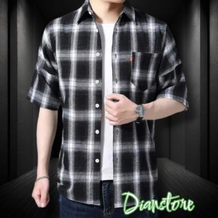 LIMITED EDITION  KEMEJA FLANEL PRIA LENGAN PENDEK KEMEJA FLANEL KOTAK BEST SELLER LIMITED EDITION