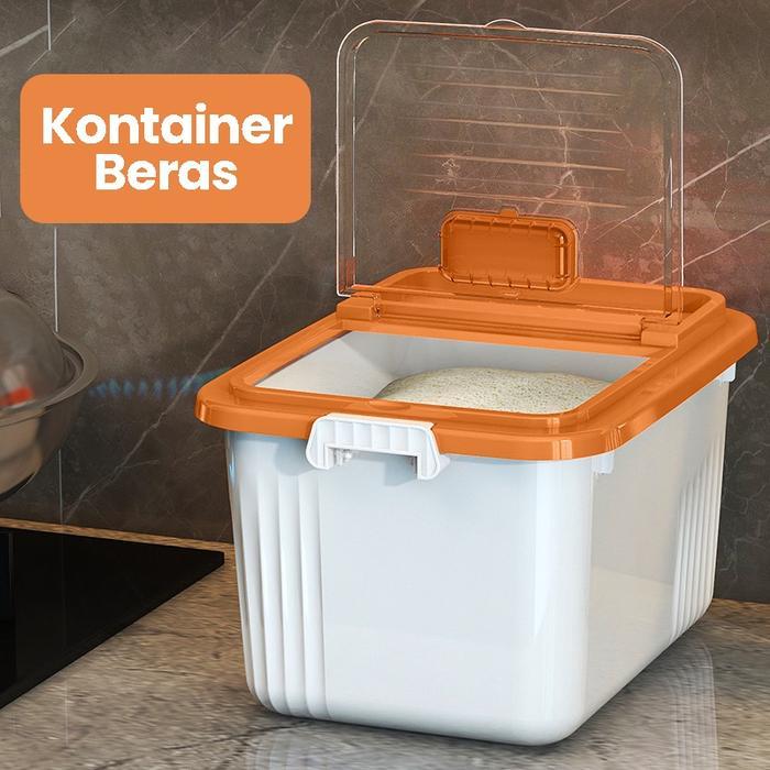 Inaso Tempat Wadah Penyimpanan Beras Rice Bucket Dispenser Beras Rice Dispenser 14Kg Food Container