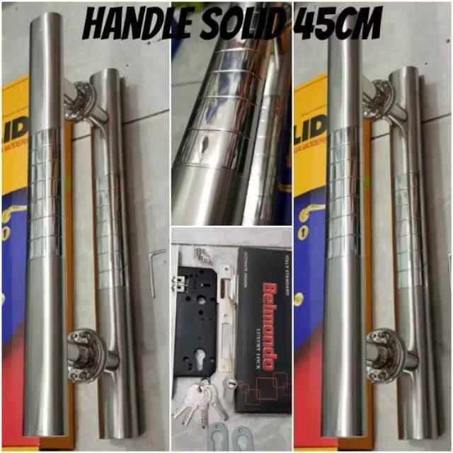 Pull Handle Pintu/Tarikan Pegangan Pintu Solid 2 Set 45 cm Paket Kunci Body Pelor *