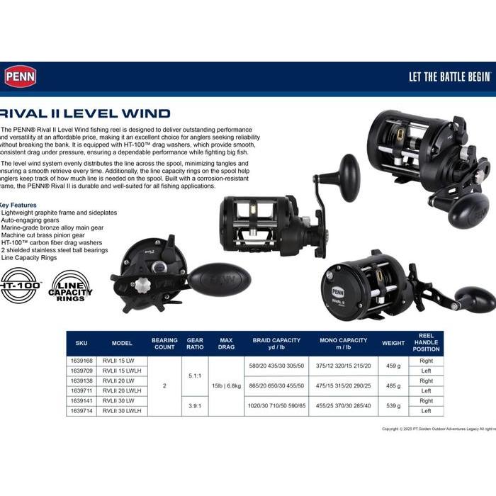 Ready Reel PENN OH Rival II 15/20/30LWLH Handle Kiri