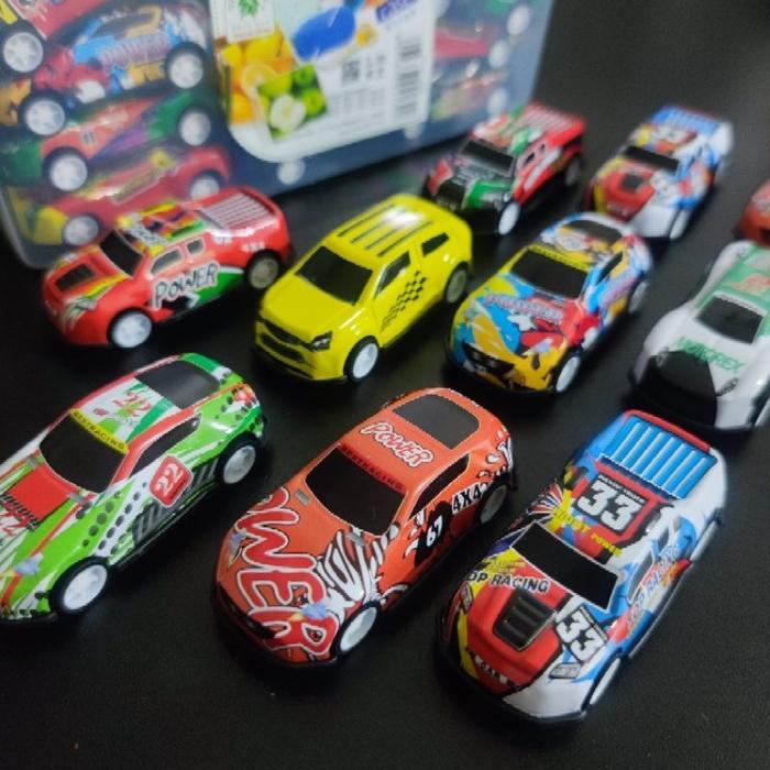 Toys Kingdom - (Paket 1 Box 30 Pcs) Mainan Mobil Anak Bahan Besi Pullback Dinosaurus