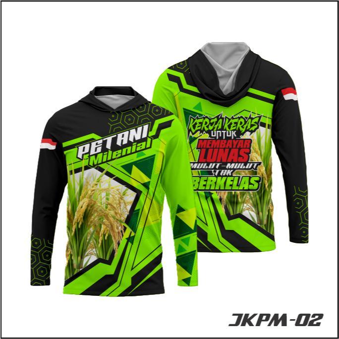 Jersey Kupluk Petani Muda Combine Padi Baju Sobat Tani Gen Z Lengan Panjang Bahan Dryfit Sport