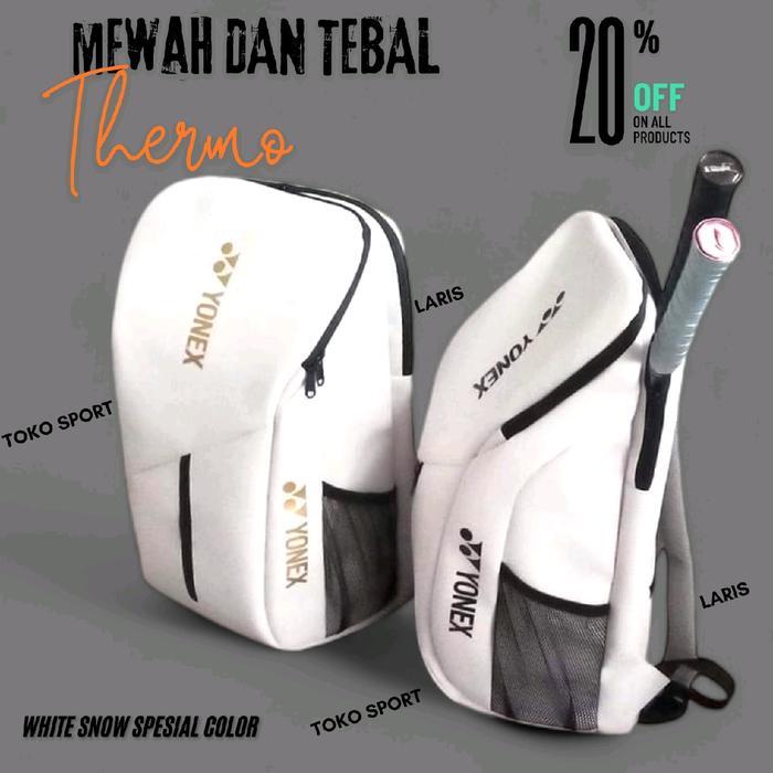 Yonex - Tas Raket Badminton Model Ransel Warna Putih / White Snow