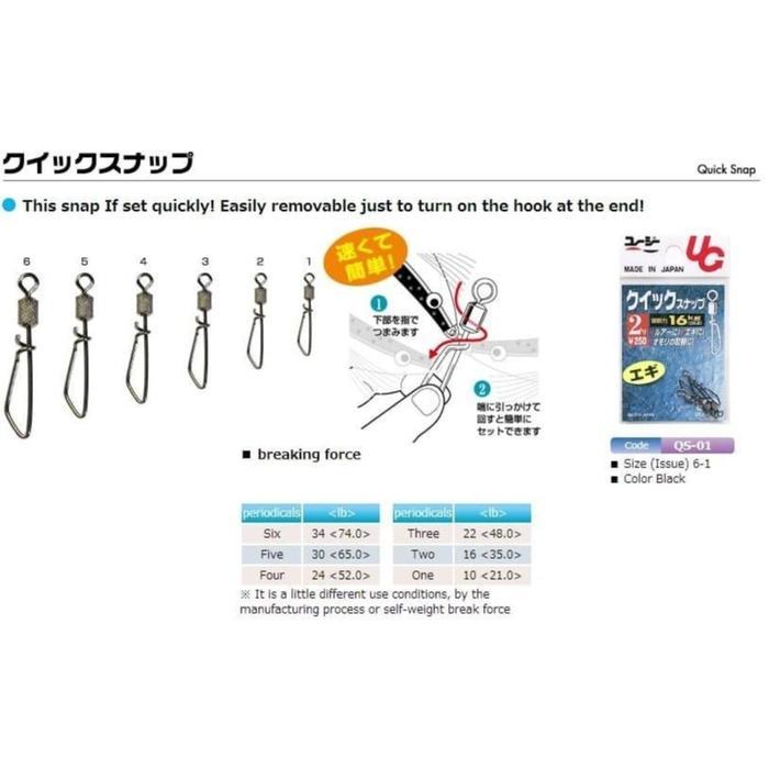 UG Quick Snap Jig Lure Umpan Kili-kili Swivel Snap Pancing