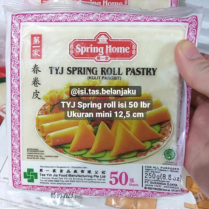"New" spring home tyj spring roll pastry 5 - 50s - 250gr/ kulit lumpia 12,5