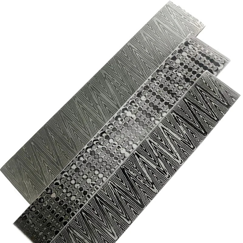 58HRC Damascus Steel Blade Billets DIY Knife Making Raw Material Sandwich Vg10 Fixed Blade Folding