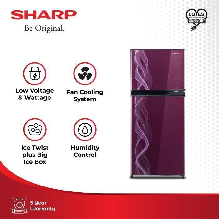 Terlaris KULKAS SHARP SJ-197ND VB/ LEMARI ES 2 PINTU SHARP SJ197ND VB - hitam