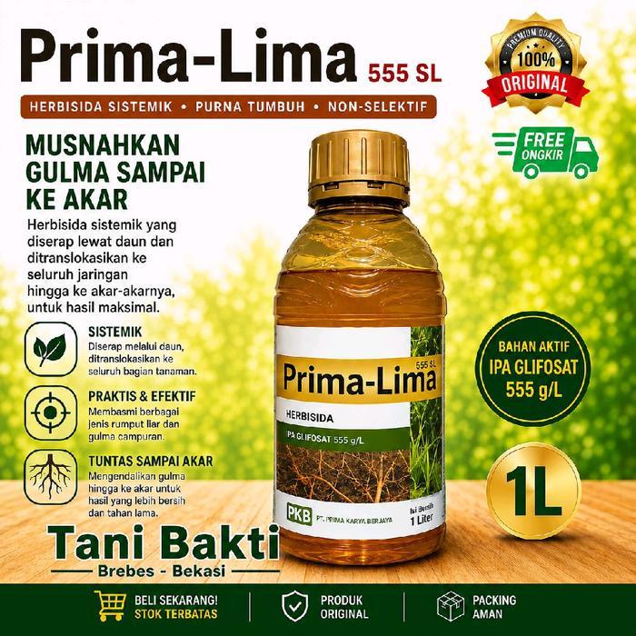 Primalima 555Sl 1L Herbisida Sistemik Purna Tumbuh Ipa Glifosat 555 G/L Untuk Mengendalikan Gulma Di