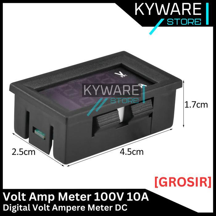 DIGITAL VOLT AMPERE METER 100V DC 10A SENSOR VOLTMETER AMPEREMETER