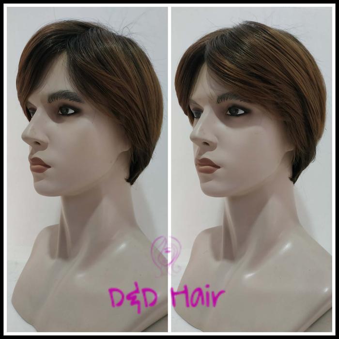 Wig Rambut - D&D1405 - Lightbrown - Wig Pendek - Wig Cowok - Wig Korea