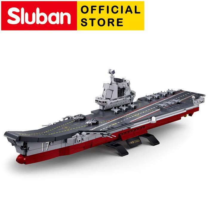 Mainan Brick Sluban Kapal Induk PLA Navy Shandong 1:700 B1210